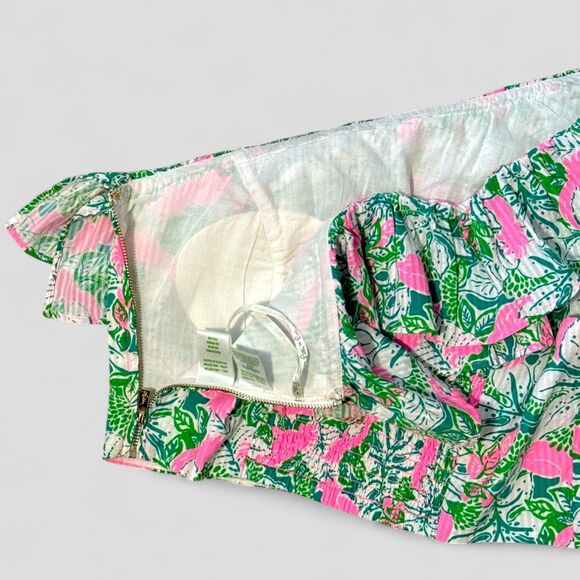 Lilly Pulitzer Kasida 2 Piece Crop top Skirt Just Wing It Botanical Size 0 - Picture 8 of 14